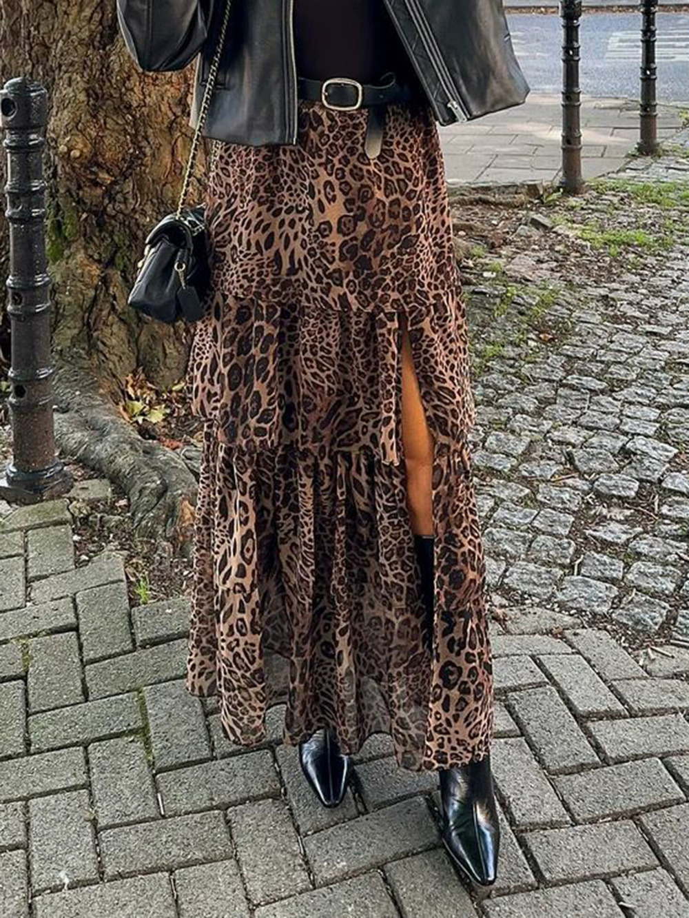 Zara Kaikuo Leopard Print Cake Long Skirt Autumn Winter - Picture 5 of 6